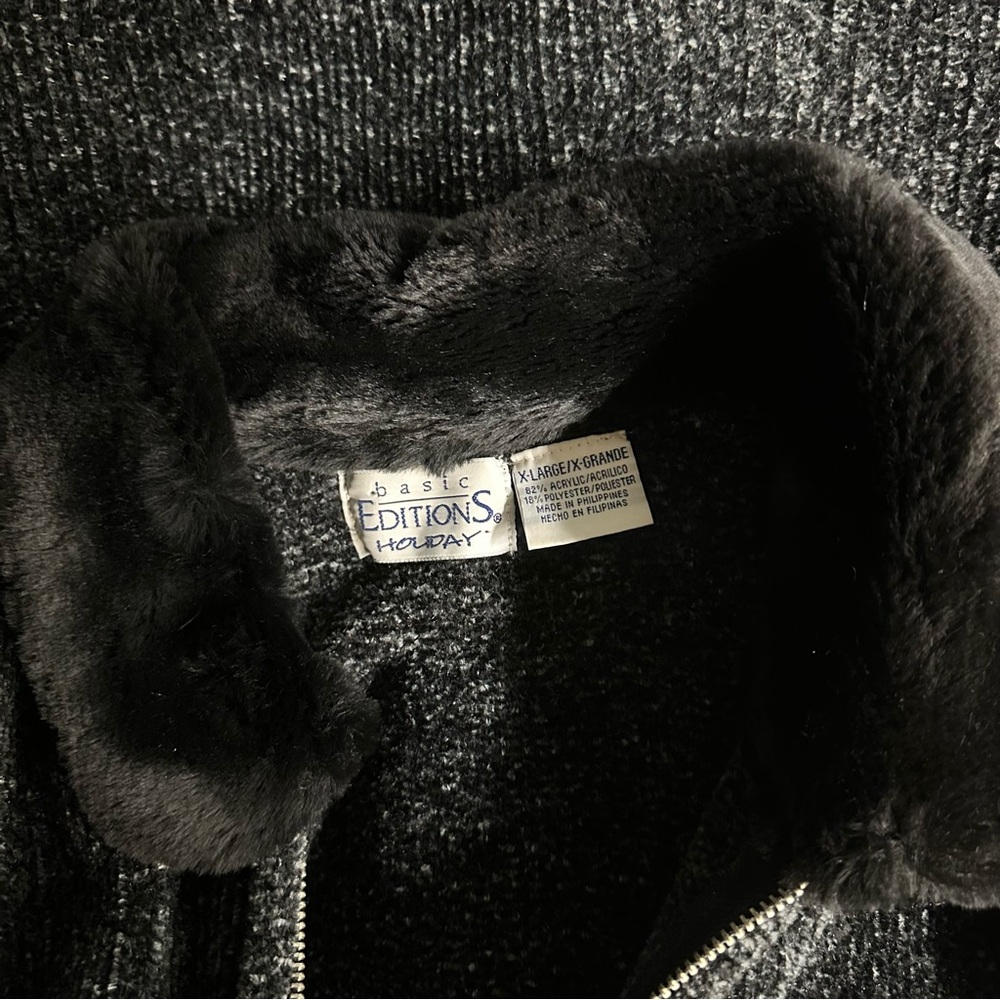 Vintage Basic Editions Navy Jacket with Faux Fur … - image 5